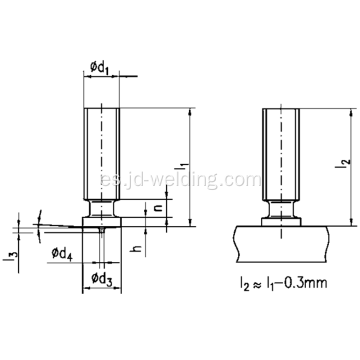 Caballeros de soldadura de descarga de aluminio roscado, aluminio en AW-Almg 3